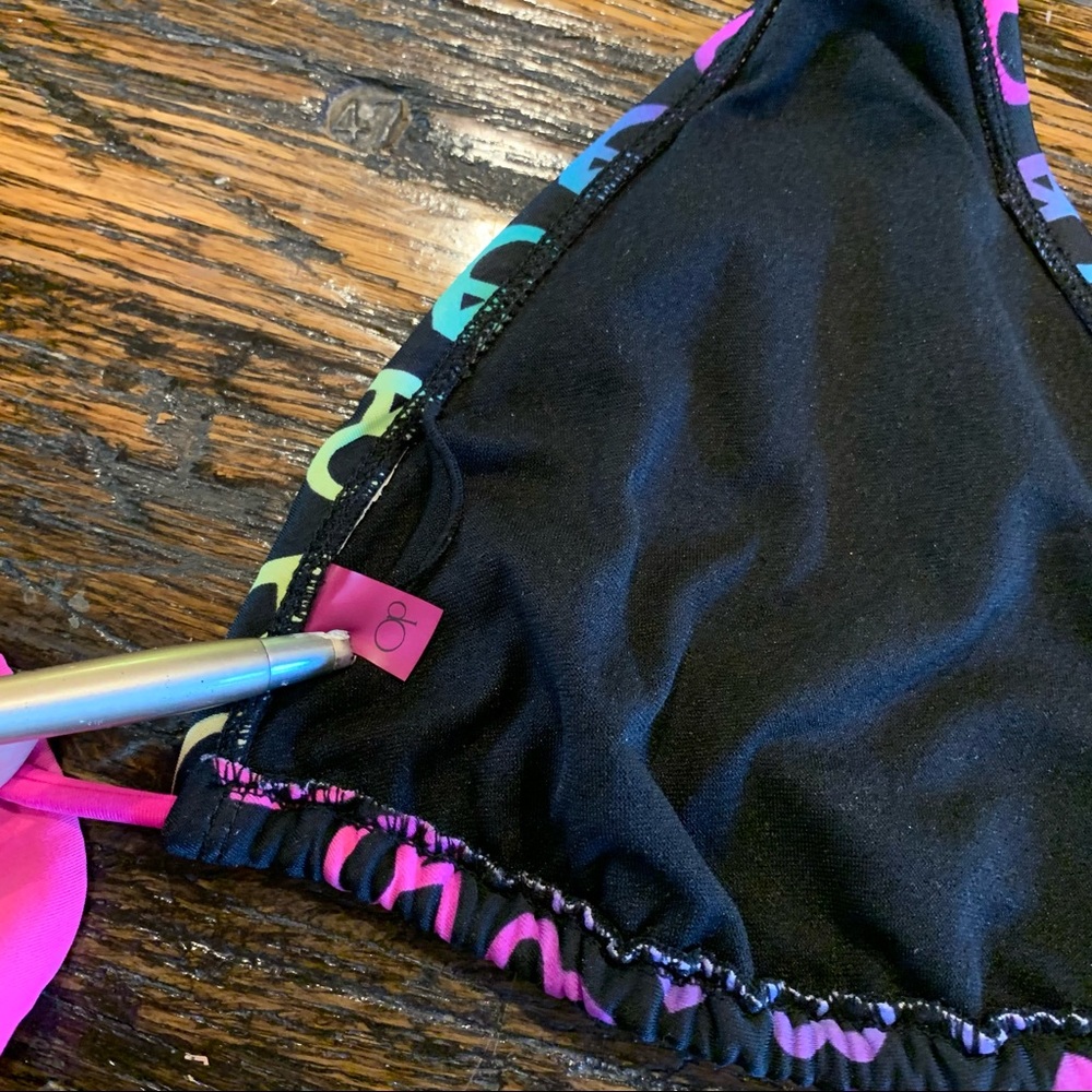 OP Ocean Pacific Bikini Hearts Hippy Love Peace - Picture 11 of 12